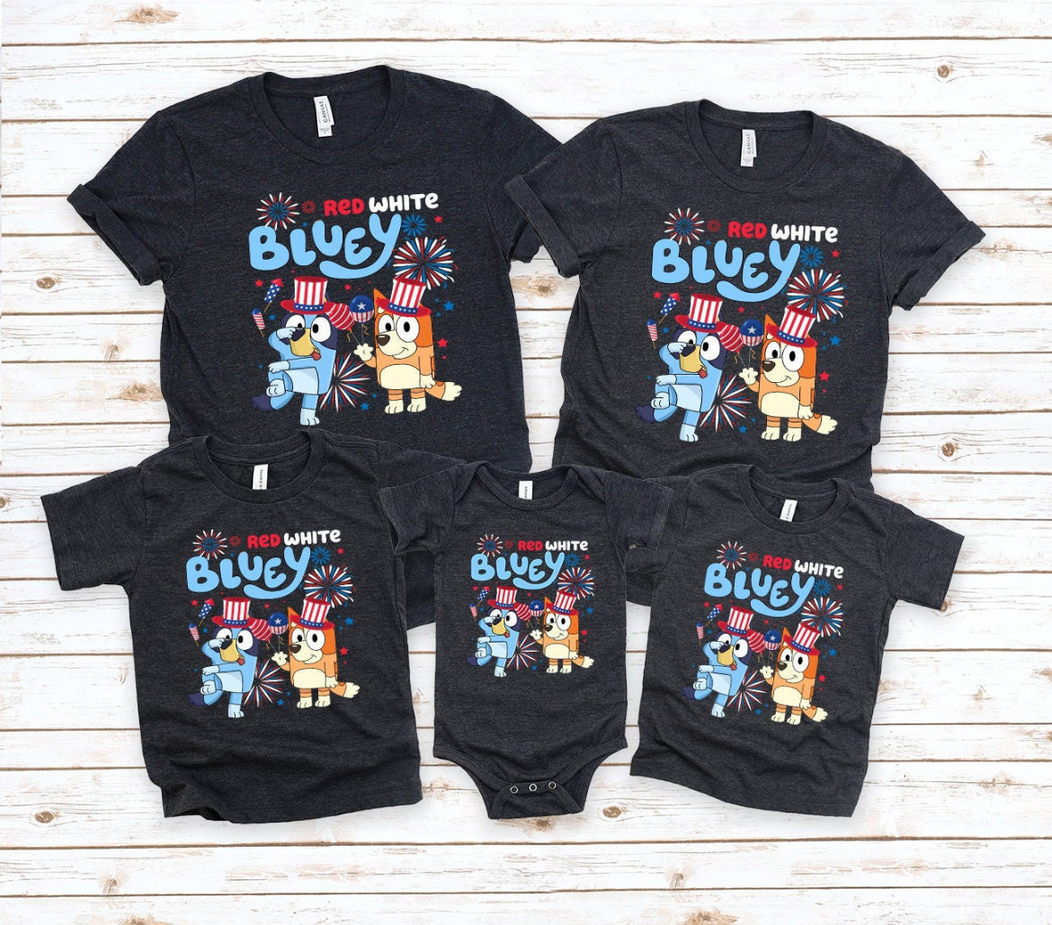 Family Red White Blue Dog Adult