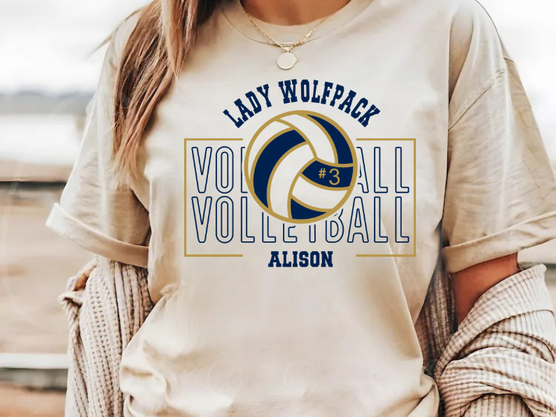 Lady Wolfpack Volleyball with Name
