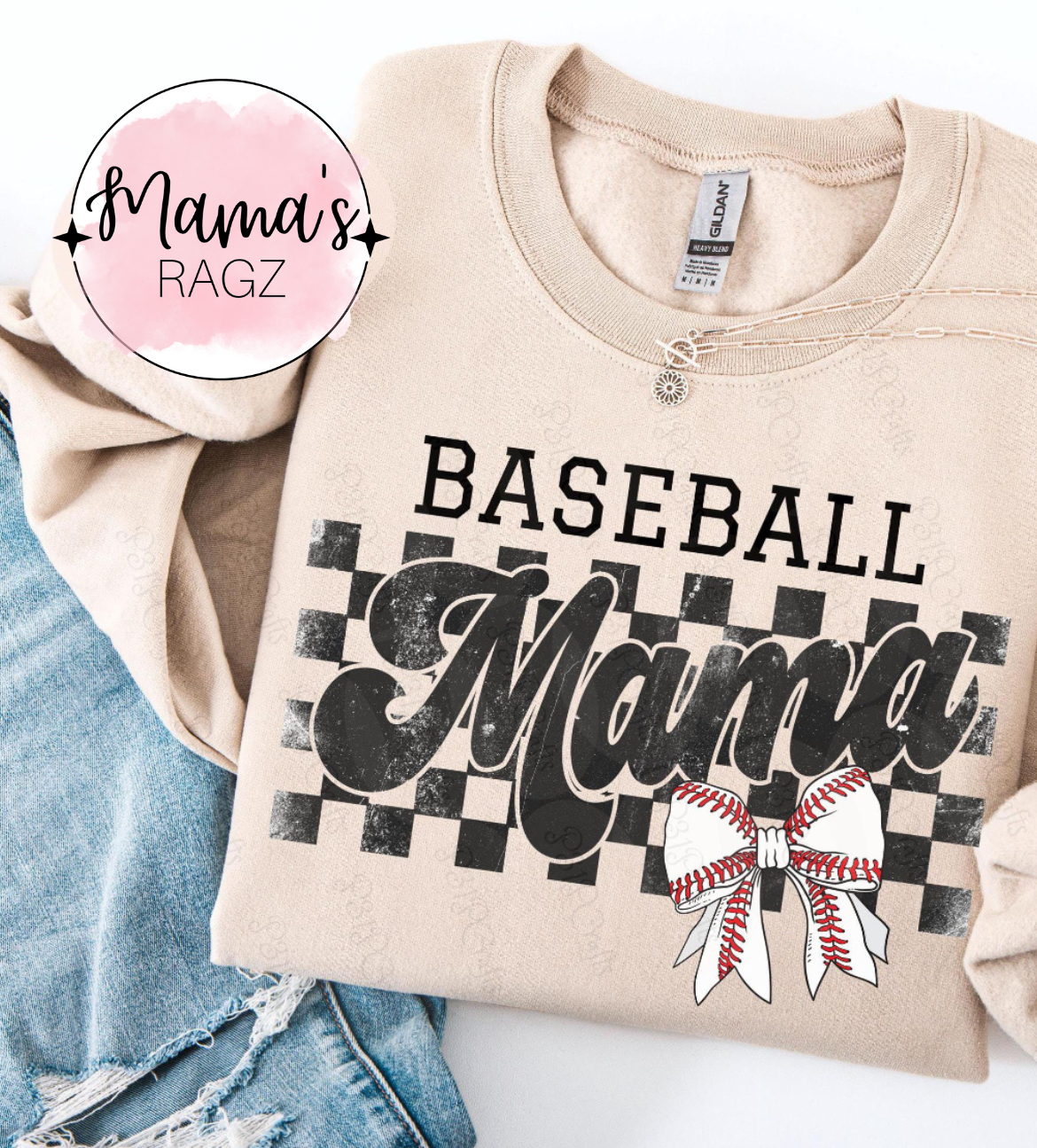 Baseball Mama with Bow