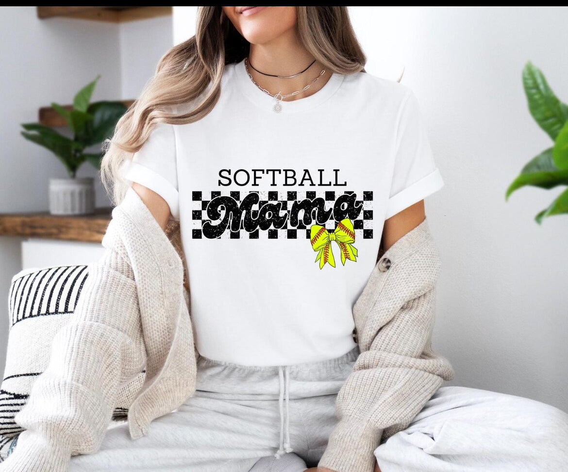 Checkered Softball Mama