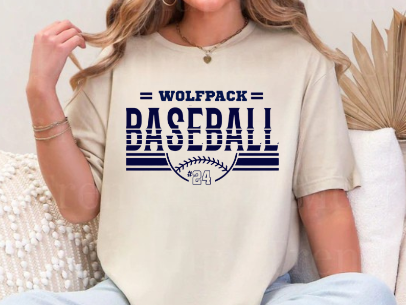 Pack Baseball with number