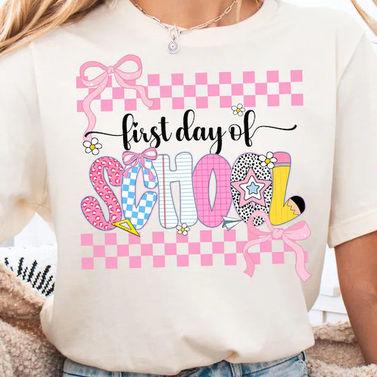 First Day Of School Pink Bow