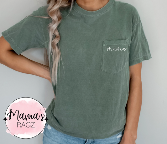 Embroidered Mama Pocket T-Shirt