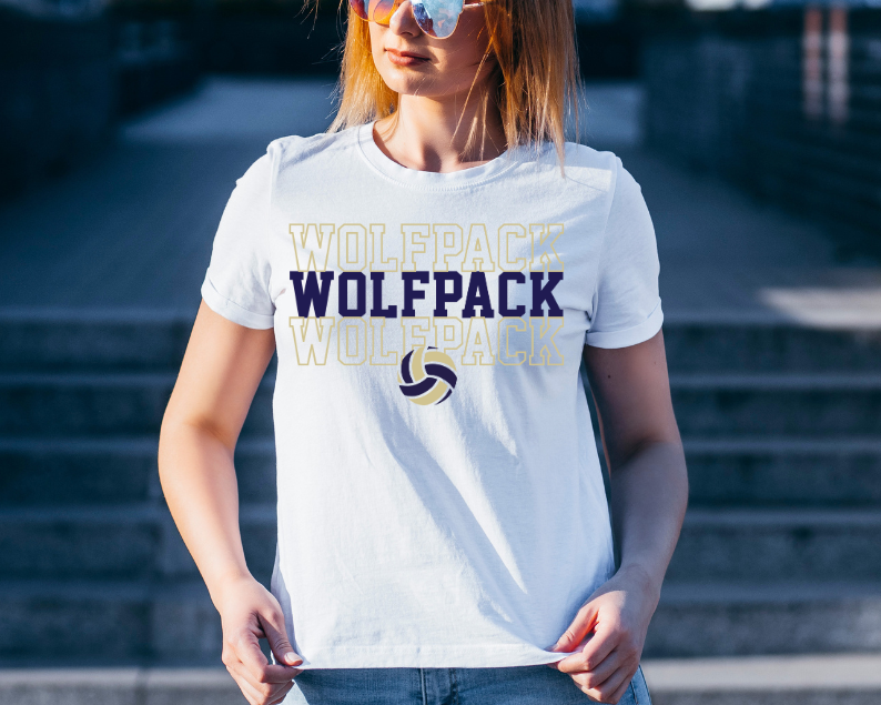 Wolfpack Volleyball -Layered